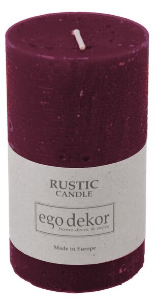 Tamnocrvena svijeća Rustic candles by Ego dekor Rust, vrijeme gorenja 38 h