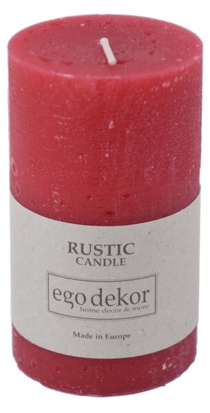 Crvena svijeća Rustic candles by Ego dekor Rust, vrijeme gorenja 38 h