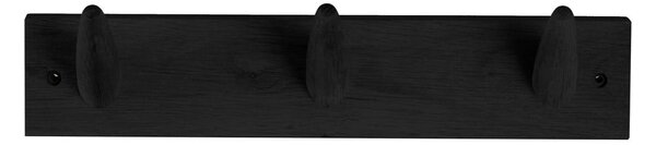 Crna vješalica od hrastovog drva za odjeću Canett Uno, širina 40 cm