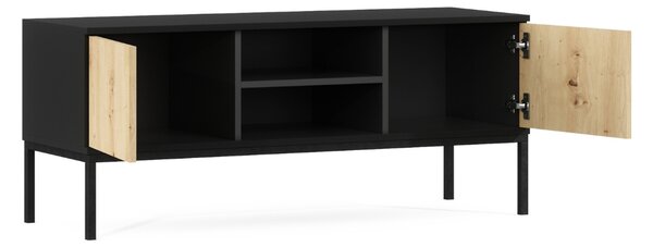 TV stolić LANZZI 120x40 cm, crna/dub artisan