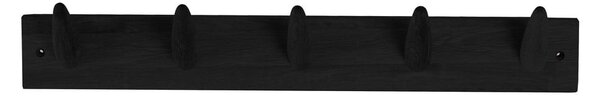Crna vješalica od hrastovog drva za odjeću Canett Uno, širina 60 cm