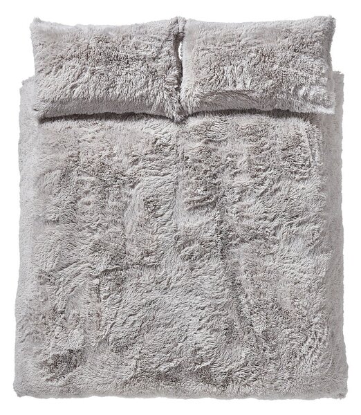 Siva podesiva posteljina za bračni krevet 230x220 cm Cuddly Deep Pile - Catherine Lansfield