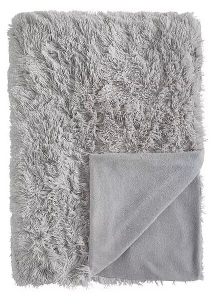 Svijetlosiva posteljina mikropliš Catherine Lansfield Cuddly, 135 x 200 cm