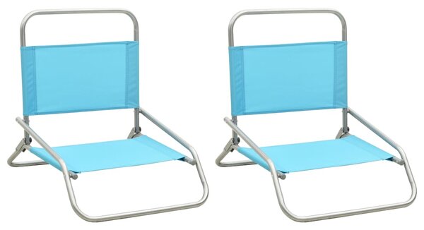 VidaXL Sklopive stolice za plažu od tkanine 2 kom tirkizne