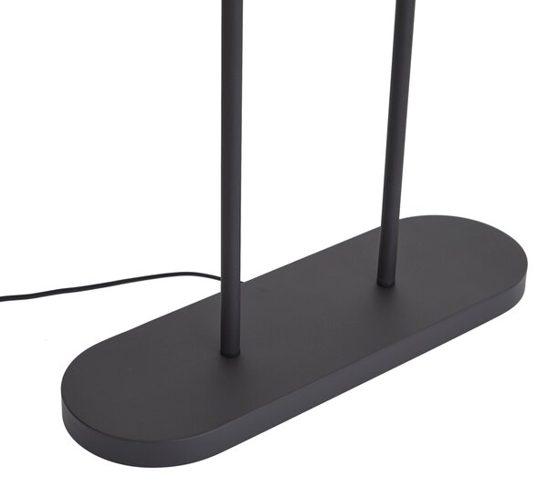 Podna svjetiljka crna s crnim ovalnim sjenilom 50 cm - Thijmen
