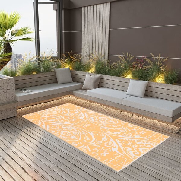 VidaXL Vanjski tepih narančasto-bijeli 160 x 230 cm PP