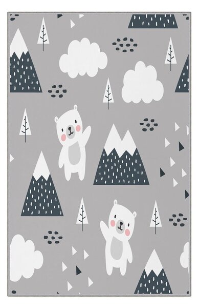Black Friday - Sivi dječji protuklizni tepih Conceptum Hypnose Bears, 80 x 120 cm