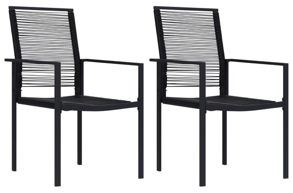 VidaXL Vrtne stolice 2 kom od PVC ratana crne