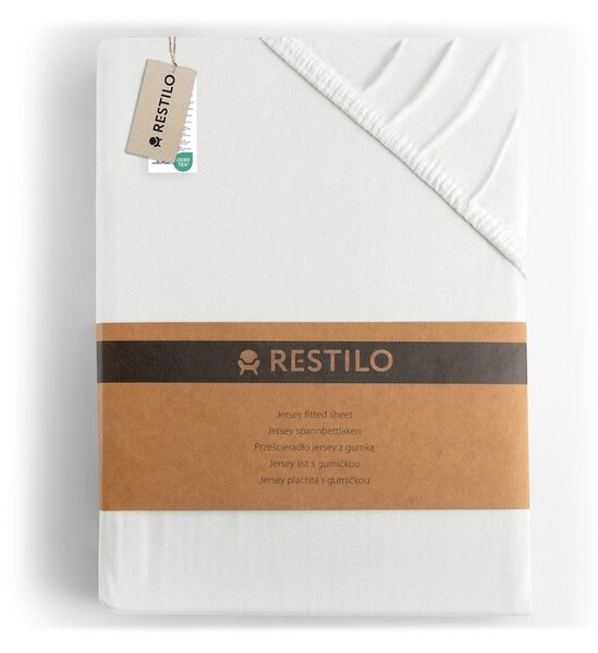 Bijela plahta s gumom od jeseya 90x200 cm Amber – Restilo