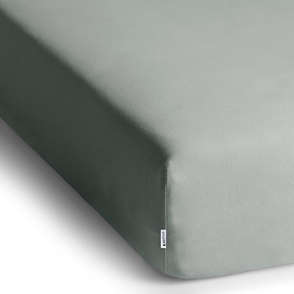 Svijetlo siva plahta s gumom od jeseya 140x200 cm Amber – Restilo