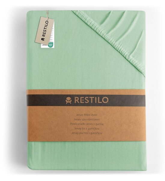 Svijetlo zelena plahta s gumom od jeseya 90x200 cm Amber – Restilo