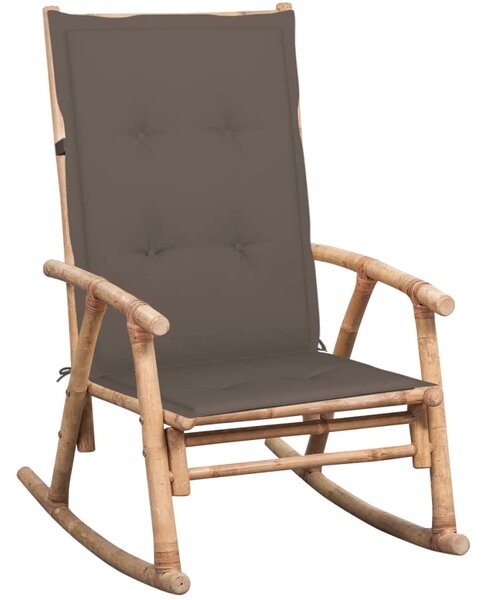 VidaXL Stolica za ljuljanje od bambusa s jastukom