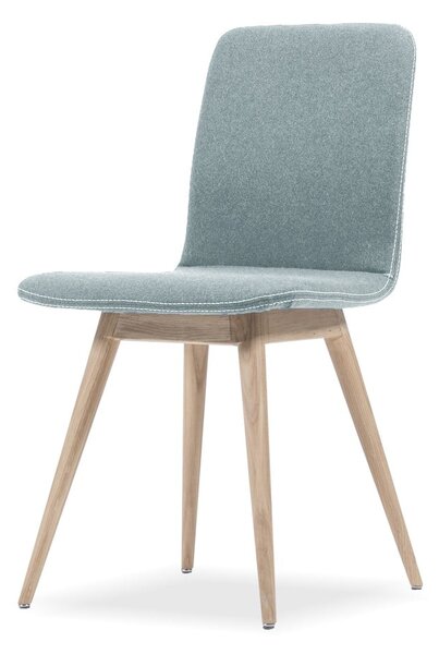 Plava blagovaonska stolica s hrastovom bazom Gazzda Ena