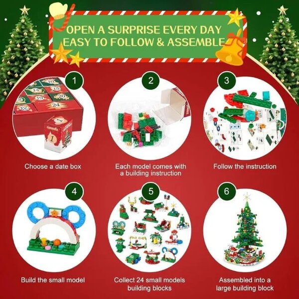 Merryglow™ Led Set Adventskih Kalendara S Božićnim Drvcem