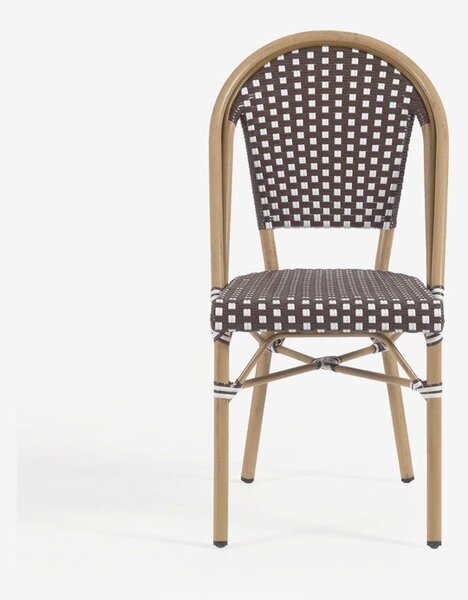 Bijelo-smeđa vrtna stolica Kave Home Marilyn