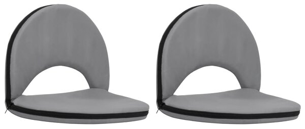VidaXL Sklopive podne stolice 2 kom sive od čelika i tkanine