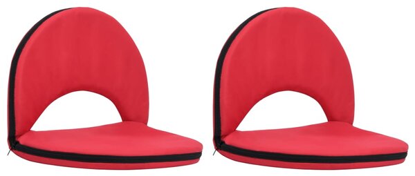 VidaXL Sklopive podne stolice 2 kom crvene od čelika i tkanine