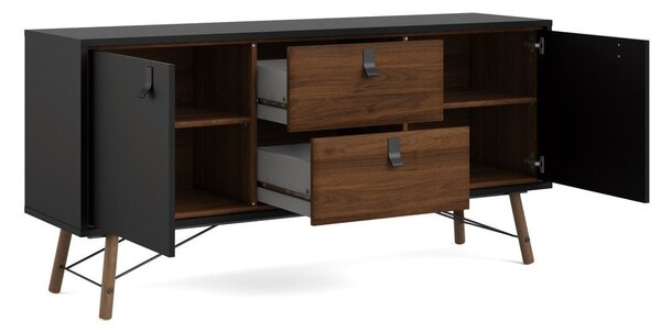 Crna komoda u dekoru oraha 150x72x40 cm Ry – Tvilum