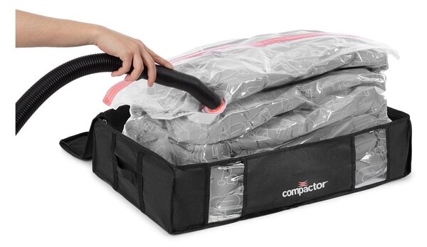 Crna kutija za odlaganje odjeće ispod kreveta Compactor XXL Black Edition 3D, 145 l