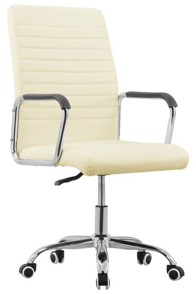 VidaXL Okretna uredska stolica od tkanine krem