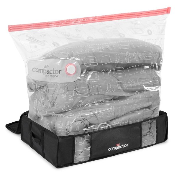 Crna kutija za odlaganje odjeće ispod kreveta Compactor XXL Black Edition 3D, 145 l