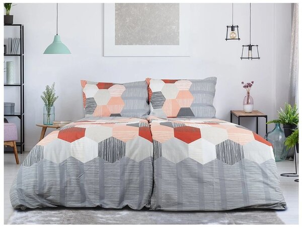 Krep posteljina od renforcé pamuka HONEY COMB siva Dimenzije posteljine: 70 x 90 cm | 140 x 200 cm
