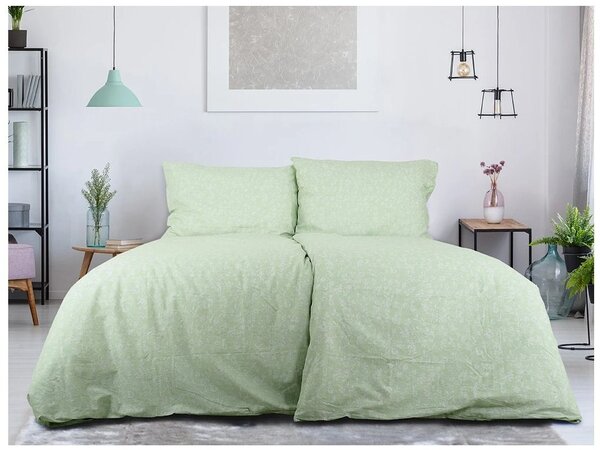Krepp posteljina od Renforcé pamuka GREEN FLOWERS zelena Dimenzije posteljine: 70 x 90 cm | 140 x 200 cm