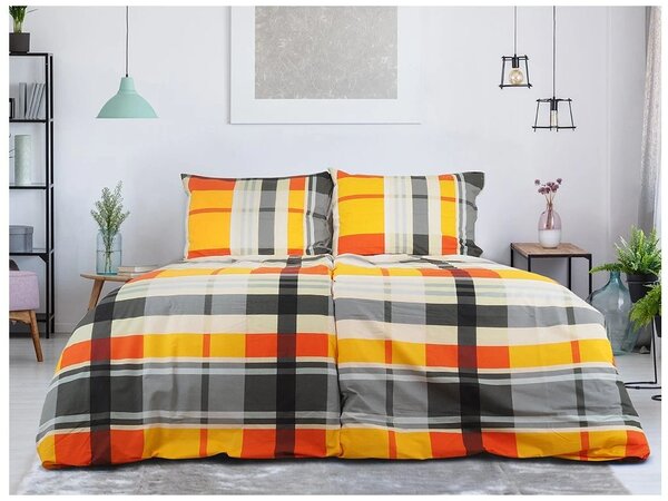Krepska posteljina od Renforcé pamuka ORANGE KUBE šareno Dimenzije posteljine: 70 x 90 cm | 140 x 200 cm