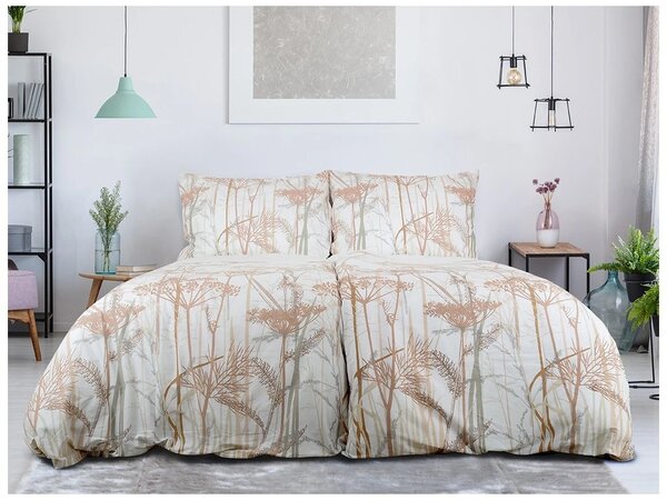 Krep posteljina od Renforcé pamuka CARAWAY krem. Dimenzije posteljine: 70 x 90 cm | 140 x 200 cm
