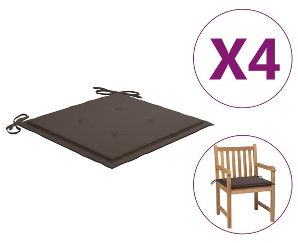 VidaXL Jastuci za vrtne stolice 4 kom smeđe-sivi 50x50x3 cm od tkanine