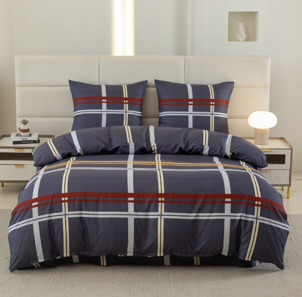 Posteljina od mikrovlakana TARTAN tamnoplava Dimenzije posteljine: 2 kom 70 x 80 cm | 160 x 200 cm