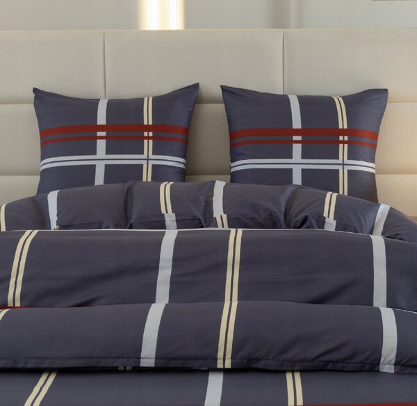 Posteljina od mikrovlakana TARTAN tamnoplava Dimenzije posteljine: 2 kom 70 x 80 cm | 160 x 200 cm