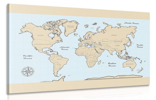 Slika zemljovid svijeta s bež obrubom