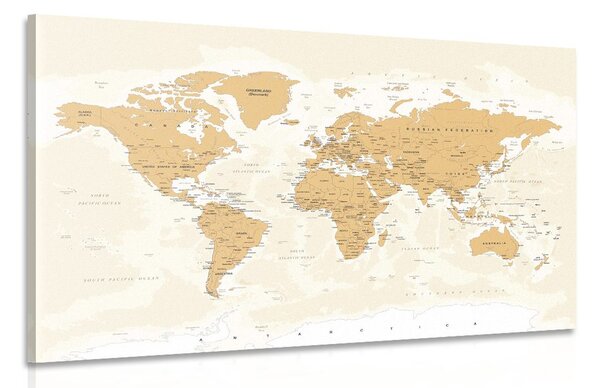 Slika zemljovid svijeta s daškom vintage
