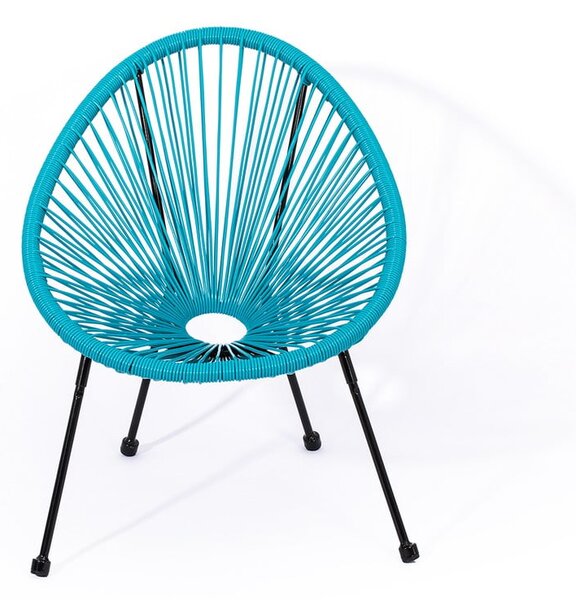 Dječji plava stolica od umjetnog ratana Debut Avocado, 50,5 x 62 x 55,5 cm