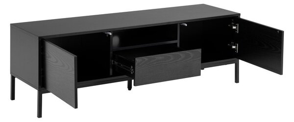 Crna TV komoda u dekoru jasena 140x45 cm Seaford – Actona