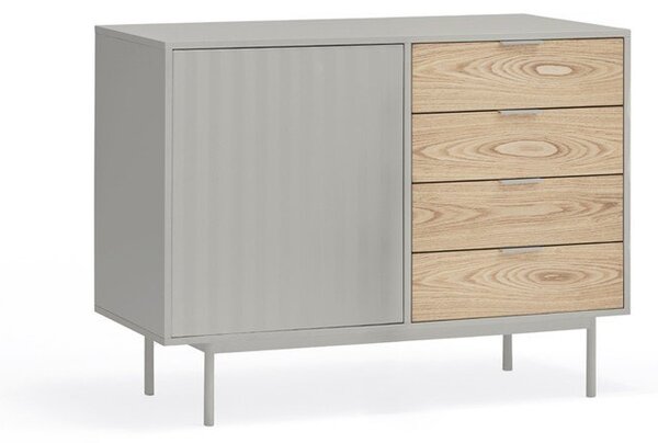 Siva/u prirodnoj boji niska komoda u dekoru hrasta 108x80 cm Sierra – Teulat