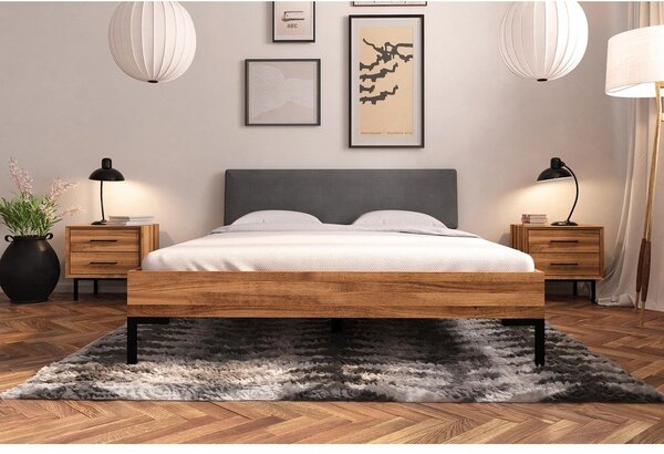 Bračni krevet od hrastovine s tapeciranim uzglavljem 180x200 cm Abises 1 - The Beds
