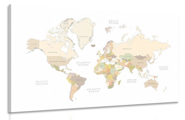 Slika zemljovid svijeta s vintage elementima