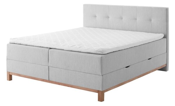 Svijetlo sivi boxspring krevet s prostorom za pohranu 160x200 cm Catania - Meise Möbel