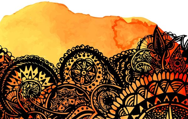 Slika Mandala narančasti akvarel