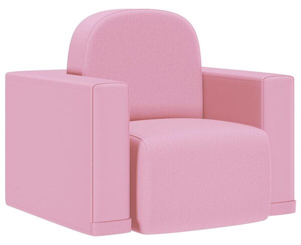 VidaXL 2-u-1 dječja sofa od umjetne kože ružičasta