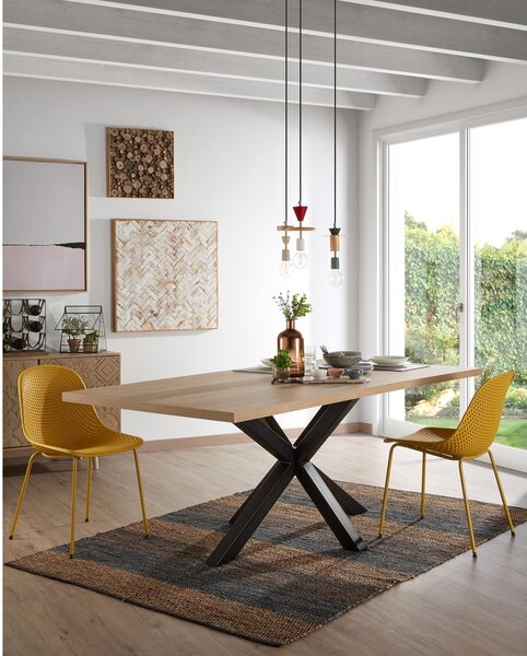 Blagovaonski stol u dekoru hrastovog drveta Kave Home, 200 x 100 cm