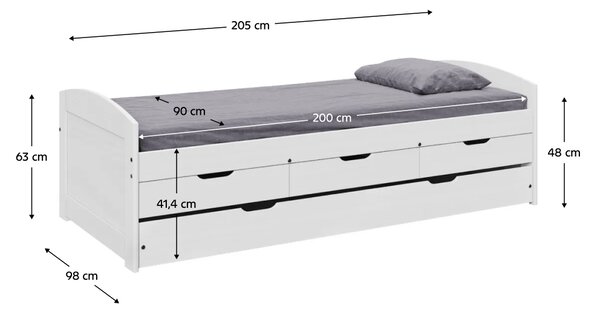 Zondo.hr Jednostruki krevet 90x200 cm Marcy (bijela). 1064606