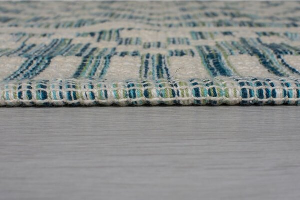 Bež-plava pamučna staza Flair Rugs Leela, 60 x 200 cm
