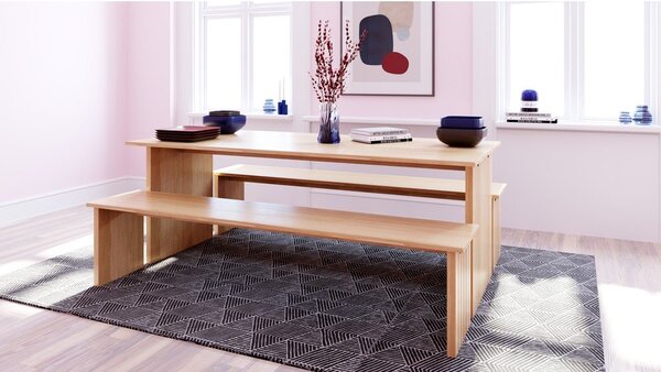 Blagovaonski stol s pločom u dekoru hrasta 90x160 cm Stripe - Woodman