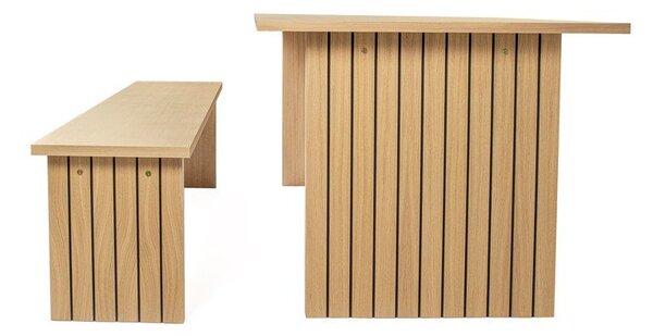 Blagovaonski stol s pločom u dekoru hrasta 90x160 cm Stripe - Woodman
