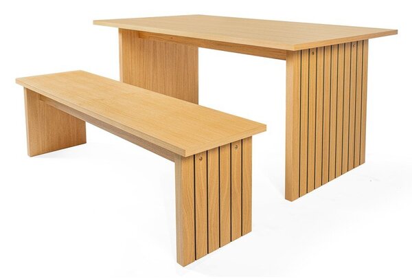Blagovaonski stol s pločom u dekoru hrasta 90x160 cm Stripe - Woodman