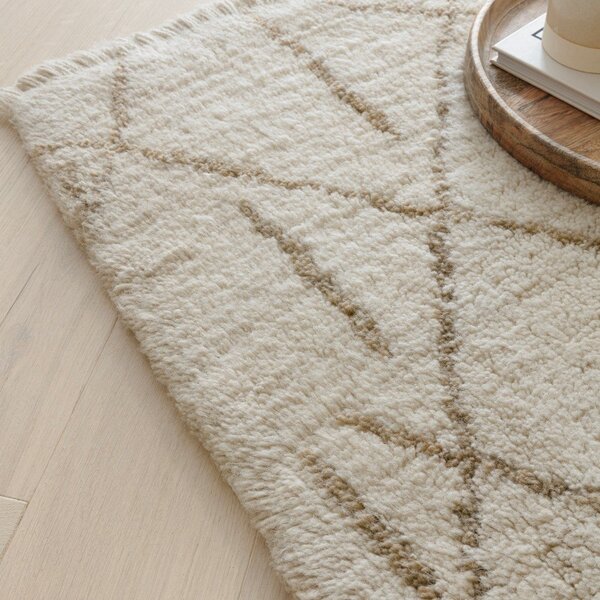Krem periv/ručno rađen vunen tepih 200x290 cm Azera Crosshatch – Asiatic Carpets