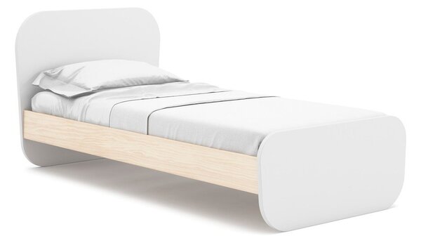 Bijeli dječji krevet u dekoru bora s podnicom 90x190 cm Esteban – Marckeric